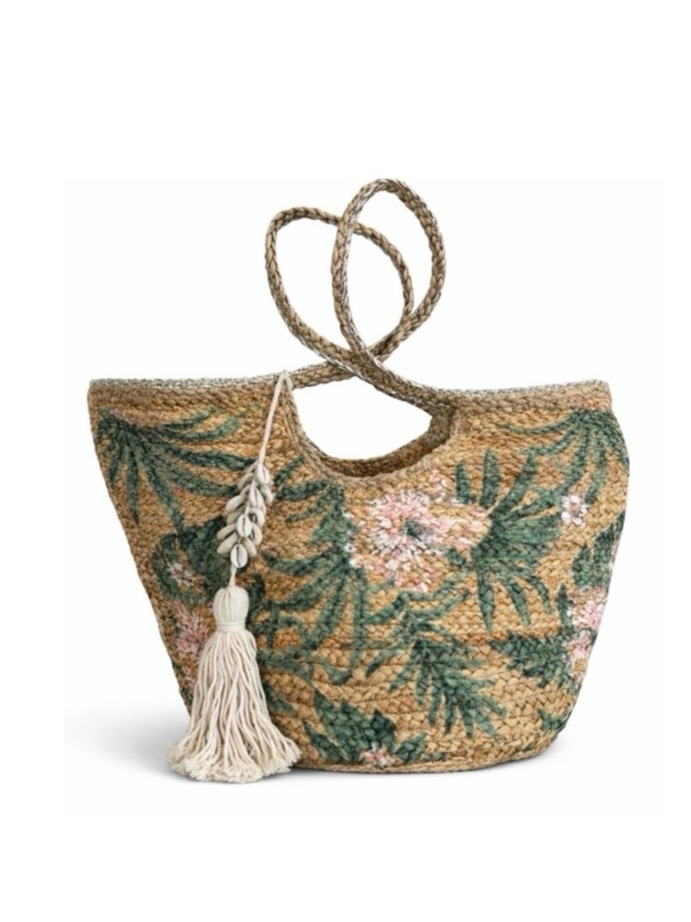 Twig & Arrow , NWT Woven Jute Straw Tote Bag